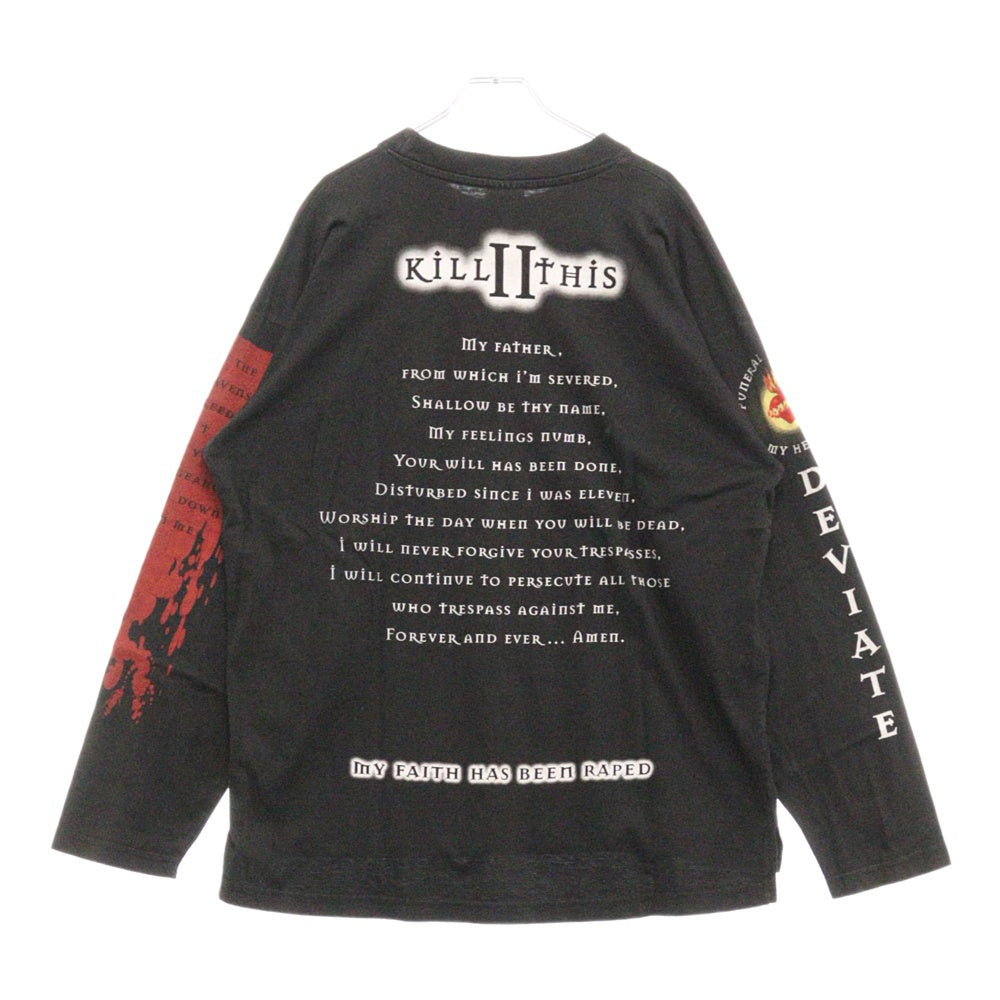 VINTAGE(ヴィンテージ) 90s JESUS L/S ジーザス マリア 両面プリント Tシャツ 長袖カットソー ブラック
