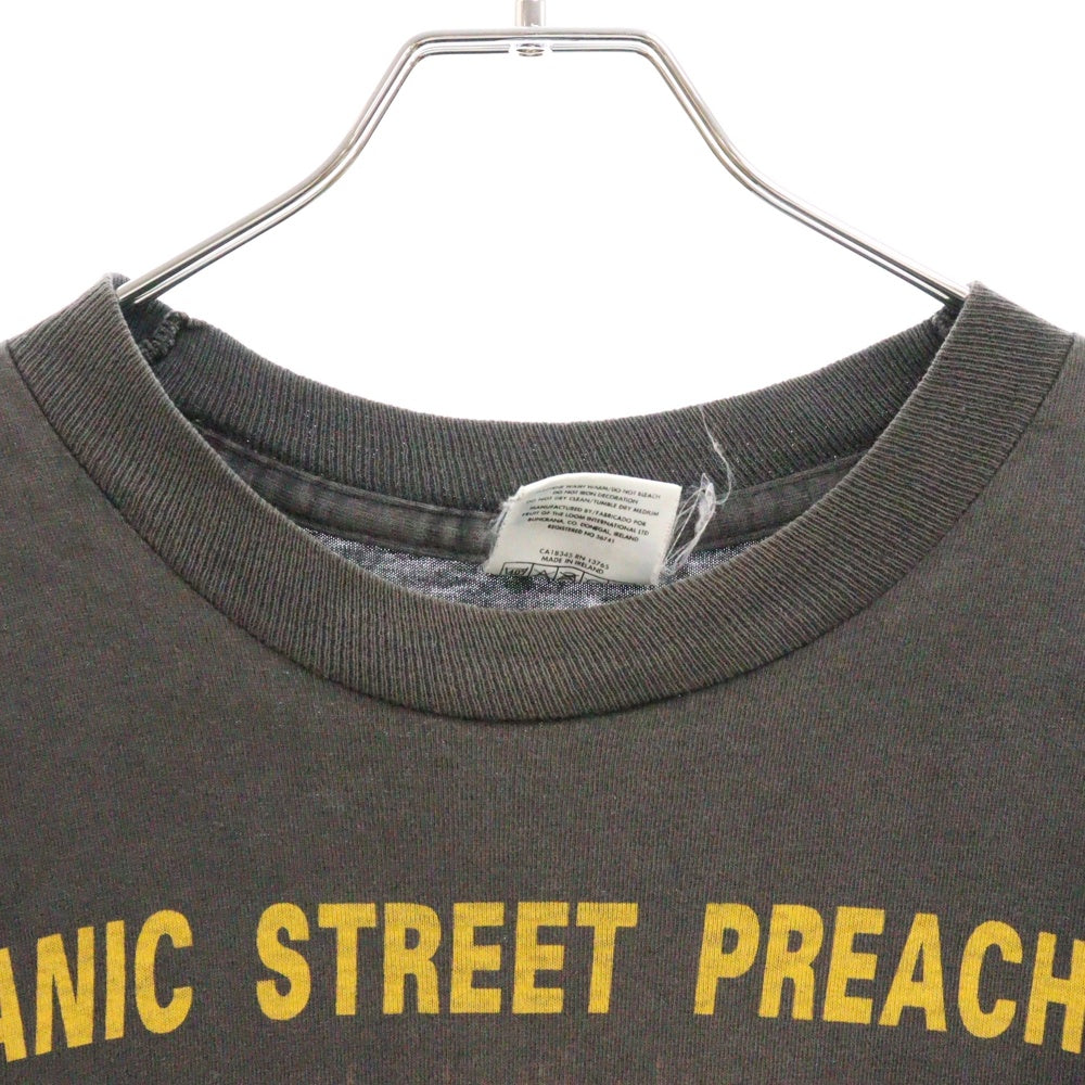 VINTAGE(ヴィンテージ) 90s MANIC STREET PREACHERS Gold Against The Soul マニックストリートプリーチャーズ 両面プリント Tシャツ 長袖カットソー ブラック