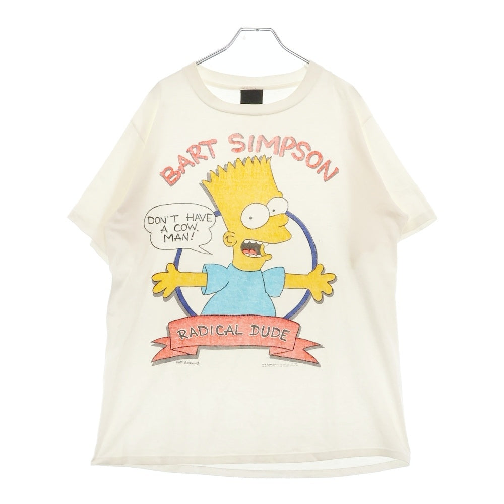 VINTAGE(ヴィンテージ) 90s BART SIMPSON RADICAL DUDE シンプソンズ フロントプリント Tシャツ 半袖カットソー ホワイト