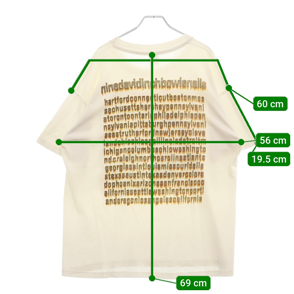 VINTAGE(ヴィンテージ) 90s NINE INCH NAILS and DAVID BOWIE ナインインチネイルズ デヴィッド・ボウイ 両面プリント Tシャツ 半袖カットソー ホワイト