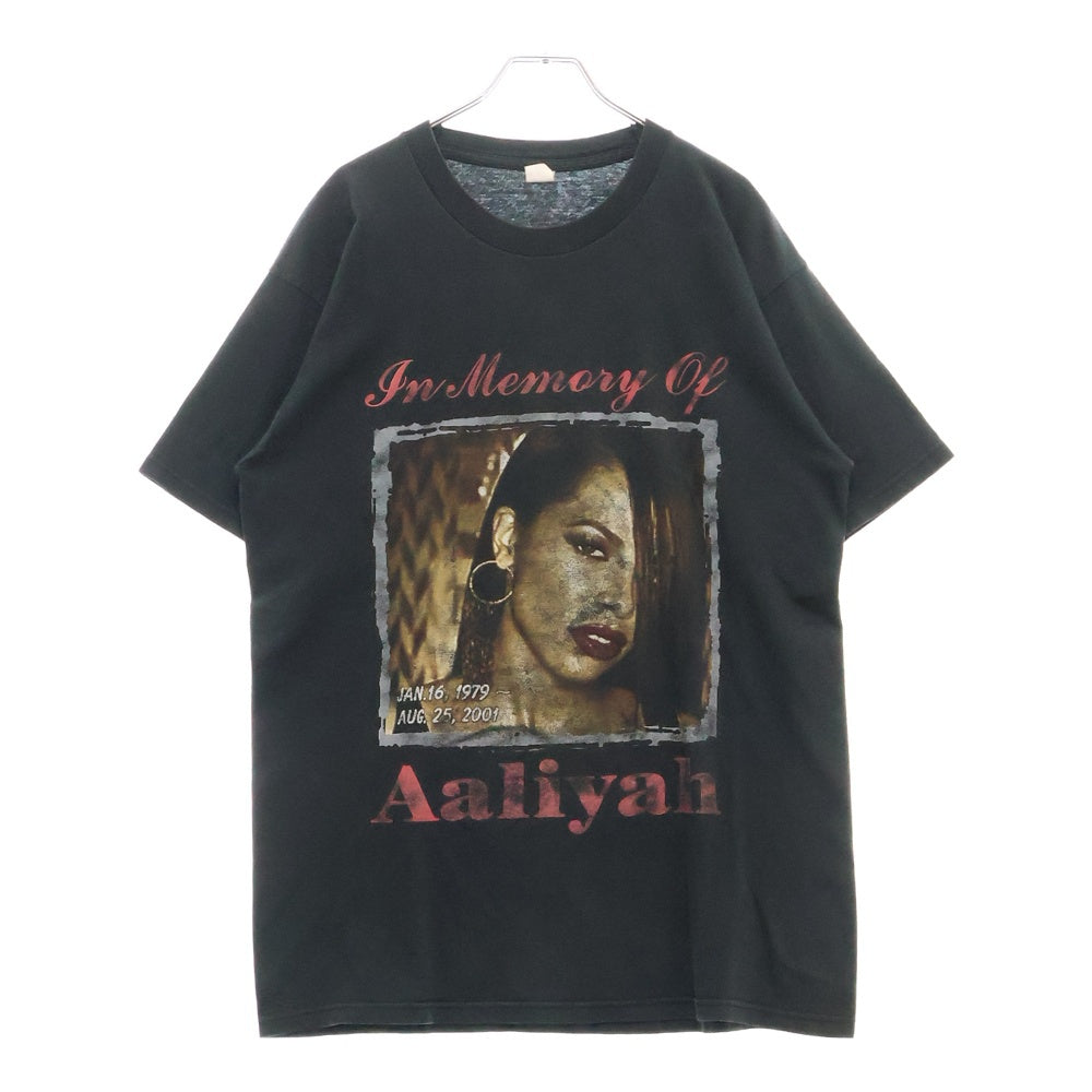 VINTAGE(ヴィンテージ) 00s Aaliyah Dana Haughton TRY AGAIN アリーヤ トライアゲイン Tシャツ 半袖カットソー ブラック