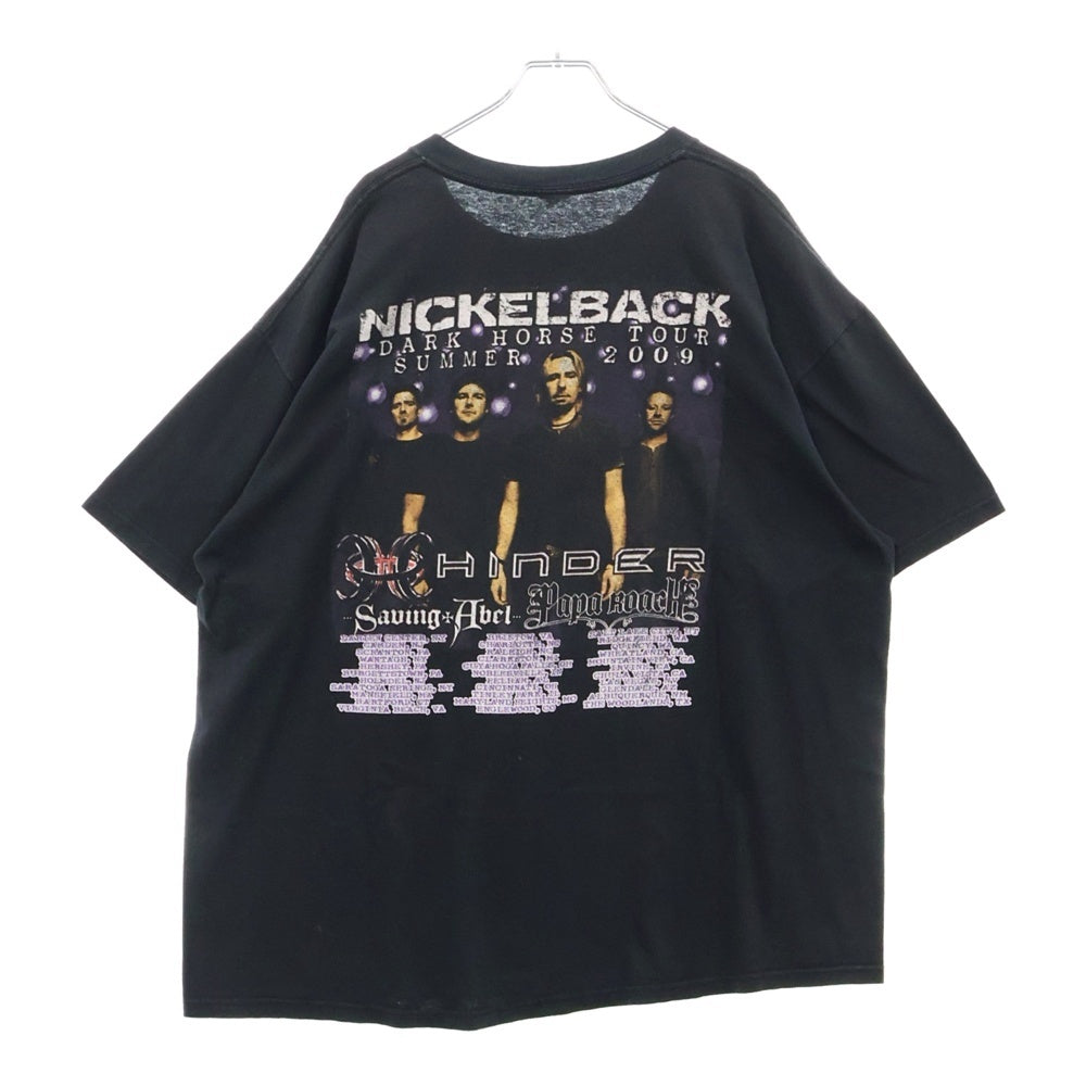 VINTAGE(ヴィンテージ) 00s NICKELBACK ニッケルバック 両面プリント Tシャツ 半袖カットソー ブラック