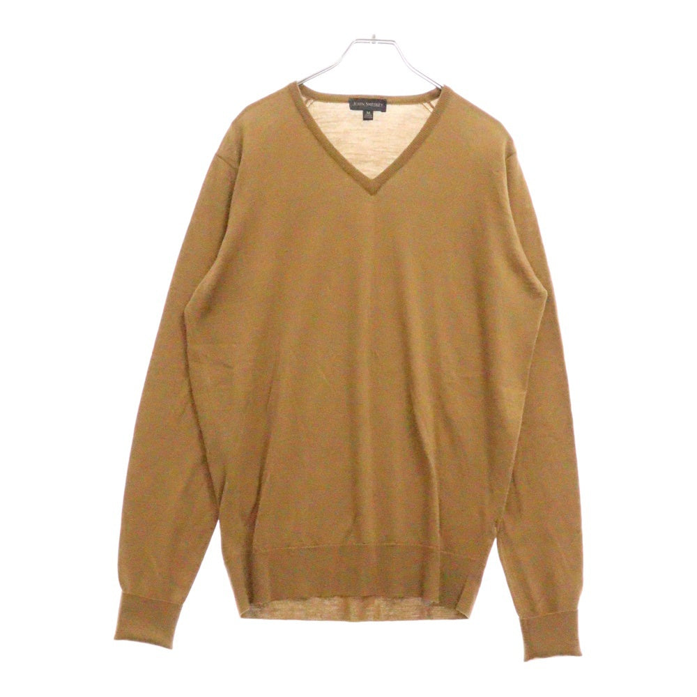 JOHN SMEDLEY(ジョンスメドレー) ハイゲージ Vネック ニット キャメル