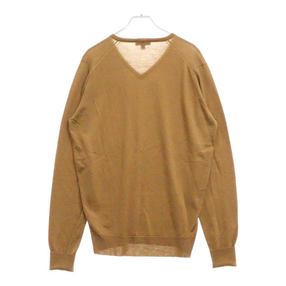 JOHN SMEDLEY(ジョンスメドレー) ハイゲージ Vネック ニット キャメル