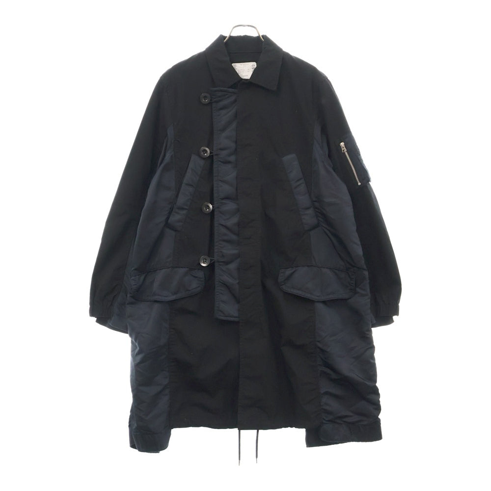 Sacai(サカイ) 19AW ミリタリージャケット ドッキング オックスフォード コート ブラック 19-02069M