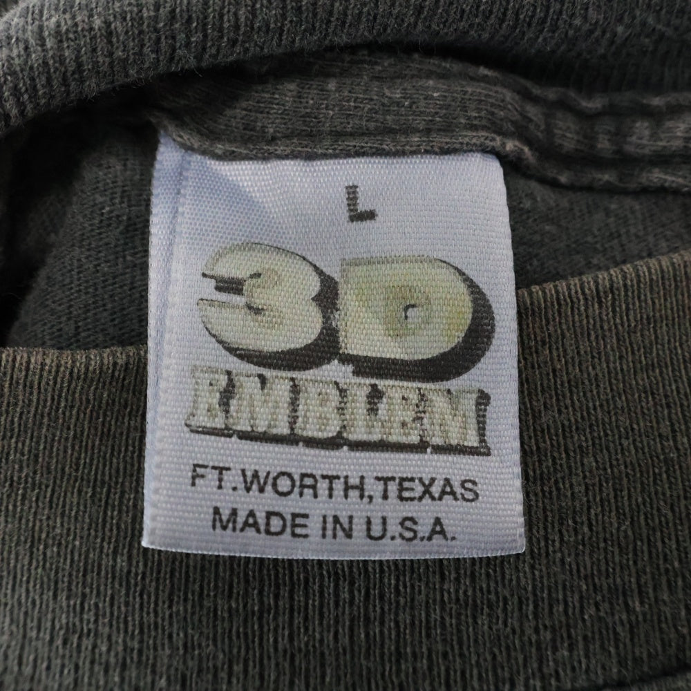 VINTAGE(ヴィンテージ) 90S Harley Davidson 3D Emblem Leader of The Pack ハーレーダヴィットソン プリント ロングスリーブ 長袖Tシャツ ブラック
