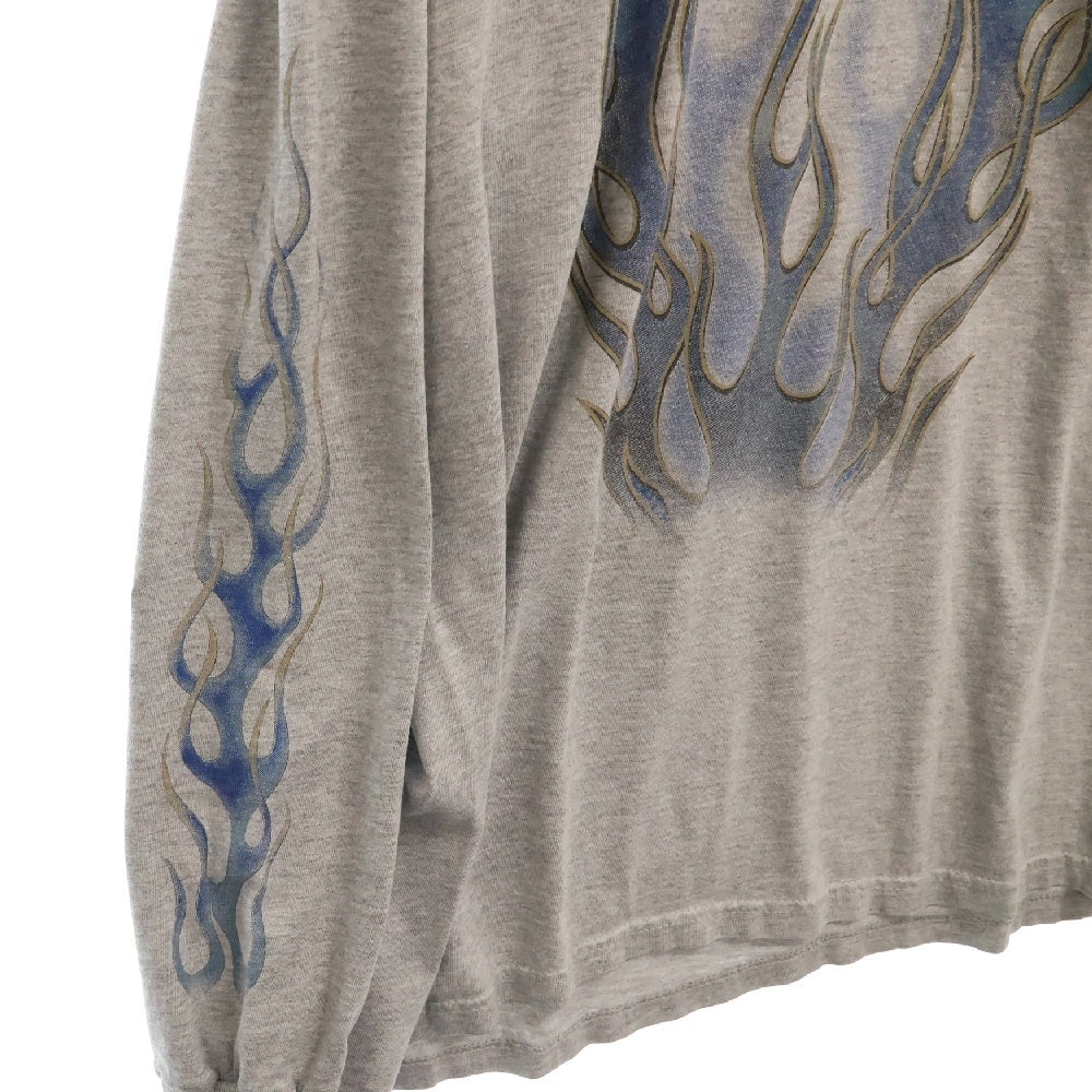 VINTAGE(ヴィンテージ) 90S Harley Davidson GREY FLAME ハーレーダビッドソン フレイム ロングスリーブ 長袖Tシャツ グレー
