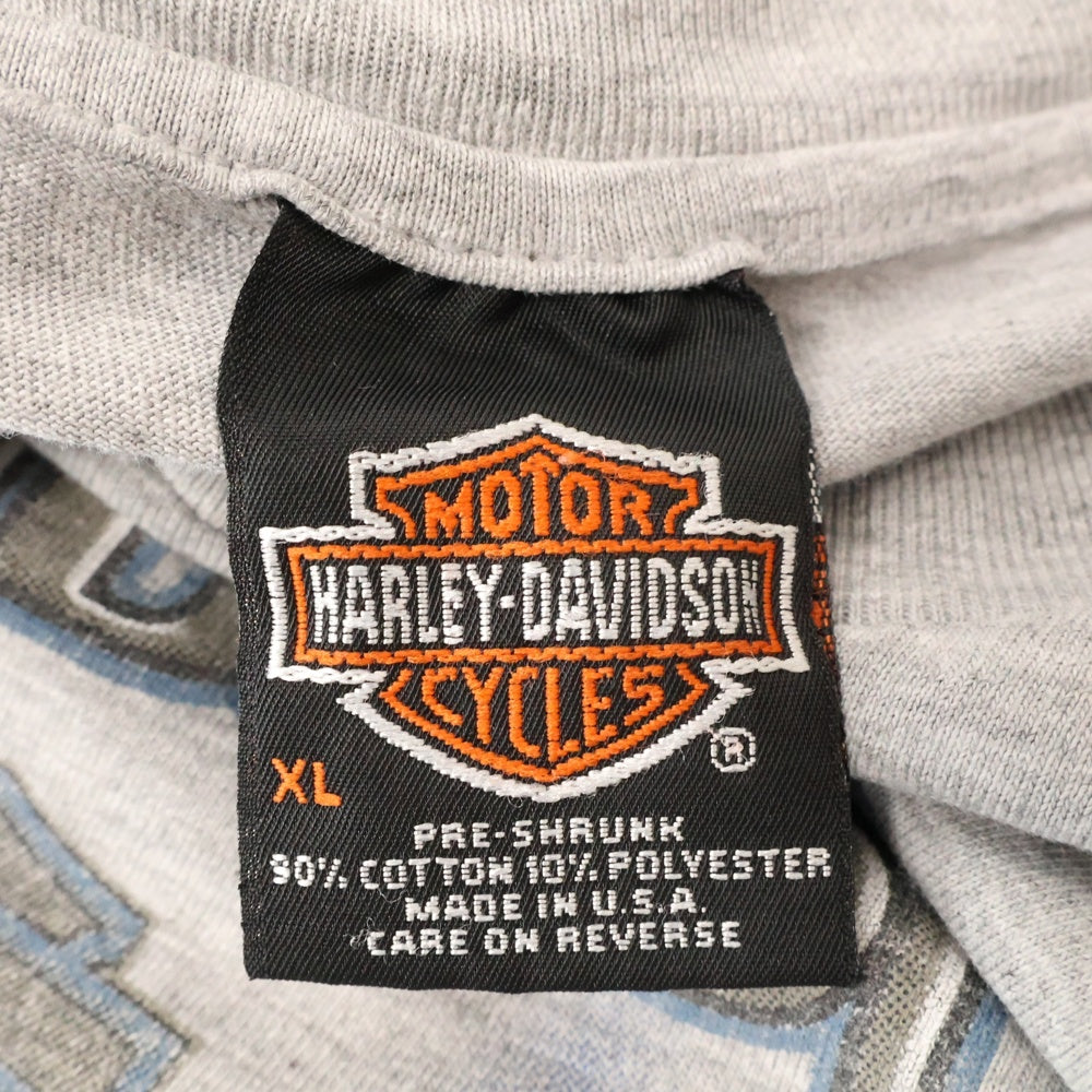 VINTAGE(ヴィンテージ) 90S Harley Davidson GREY FLAME ハーレーダビッドソン フレイム ロングスリーブ 長袖Tシャツ グレー