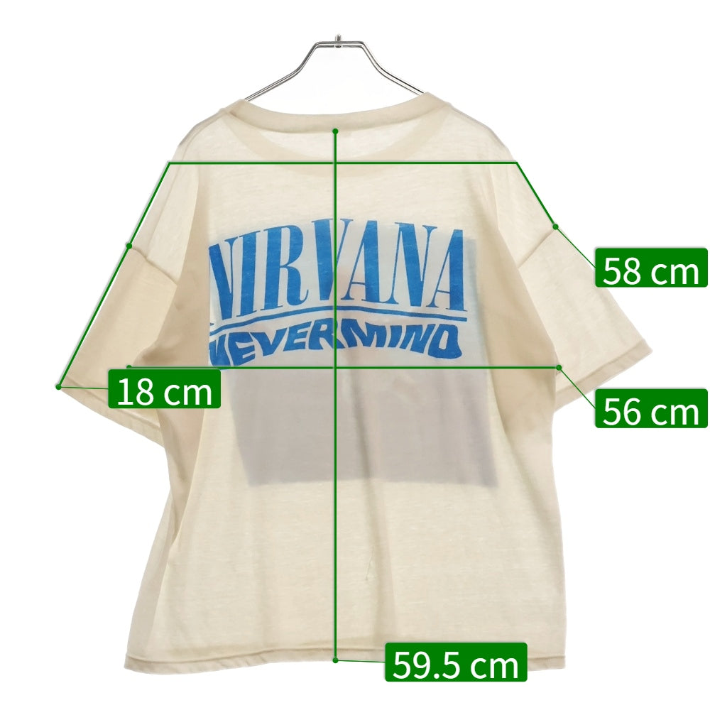 VINTAGE(ヴィンテージ) 90S NIRVANA NEVERMIND BOOTLEG ニルヴァーナ ネバーマインド ブートレグ プリント 半袖Tシャツ ホワイト