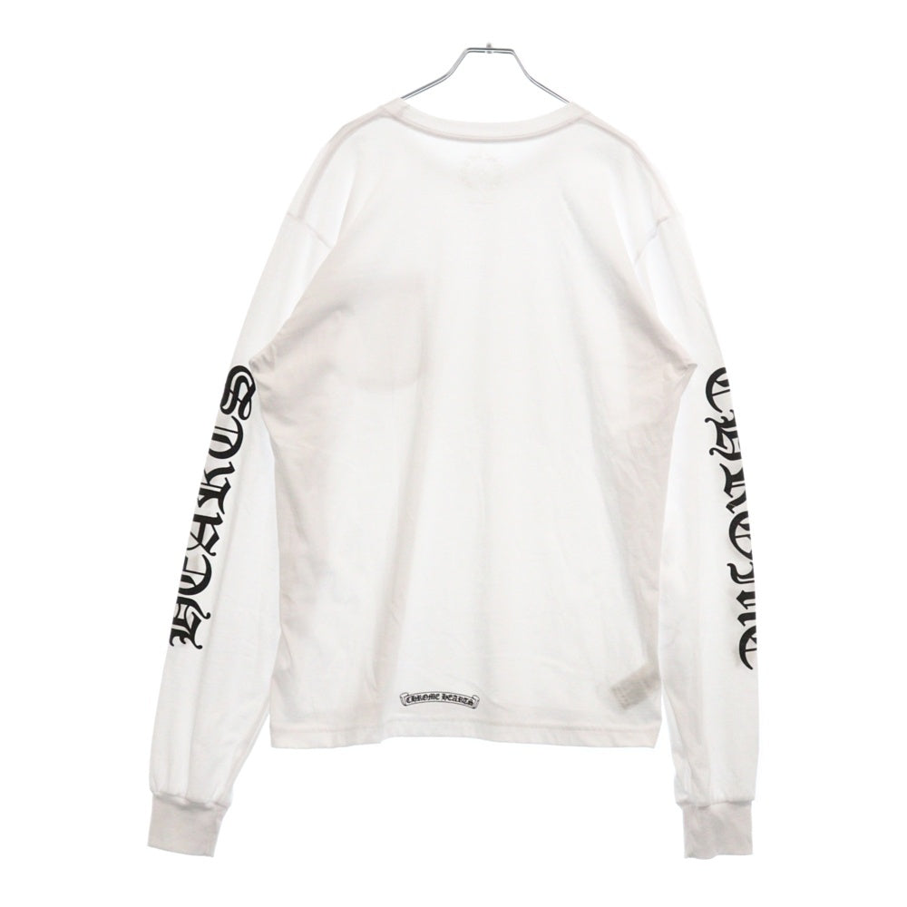 CHROME HEARTS(クロムハーツ) Neck Logo L/S Tee ネックロゴ プリント長袖Tシャツ カットソー ホワイト