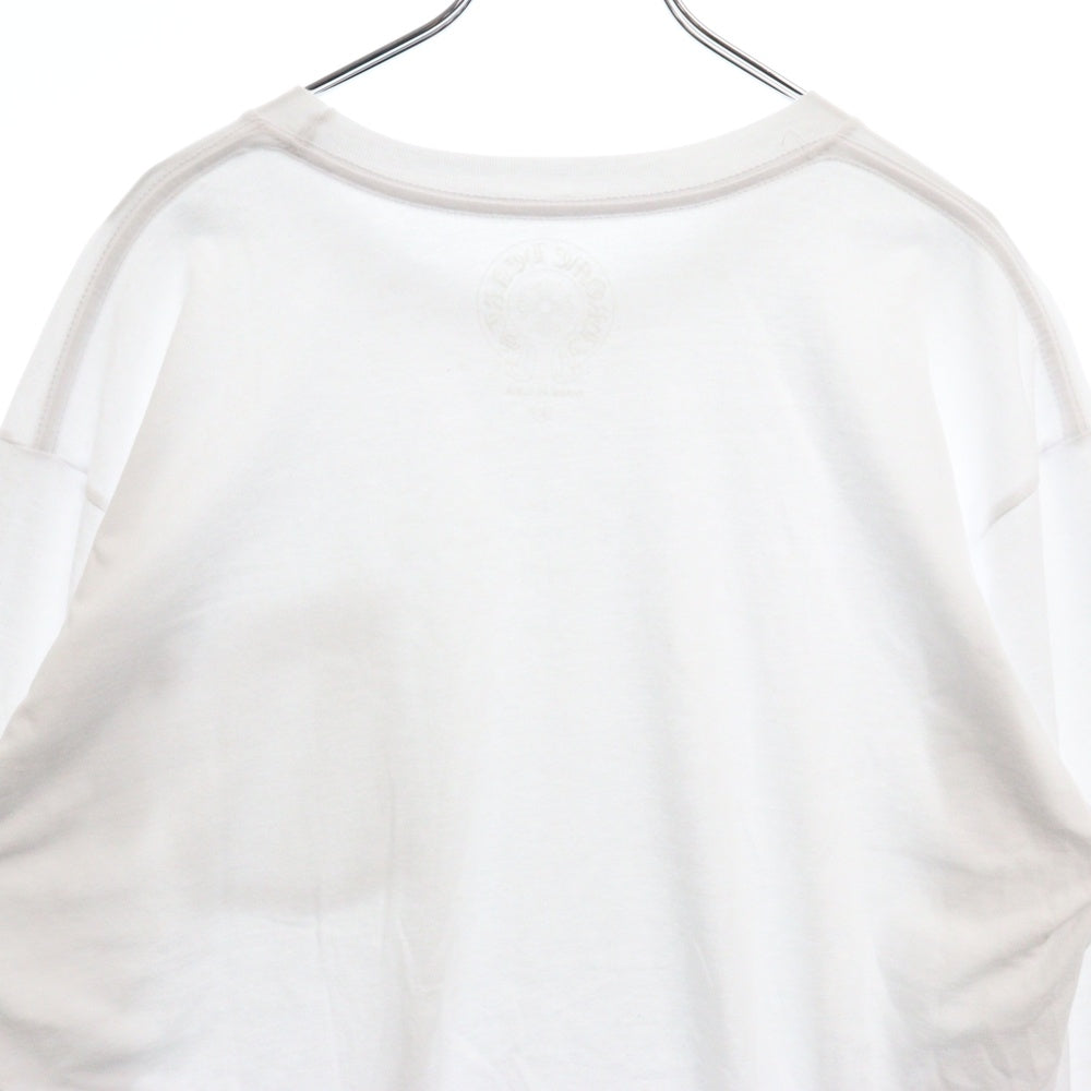 CHROME HEARTS(クロムハーツ) Neck Logo L/S Tee ネックロゴ プリント長袖Tシャツ カットソー ホワイト