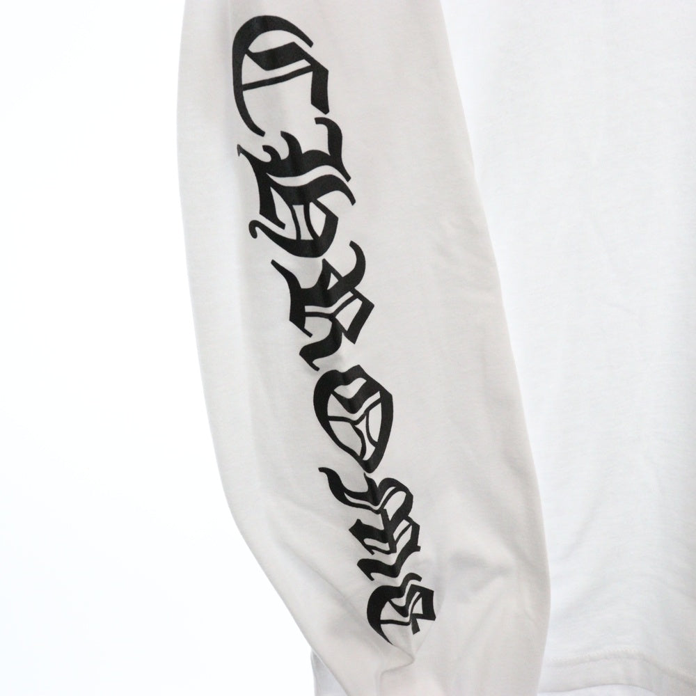 CHROME HEARTS(クロムハーツ) Neck Logo L/S Tee ネックロゴ プリント長袖Tシャツ カットソー ホワイト