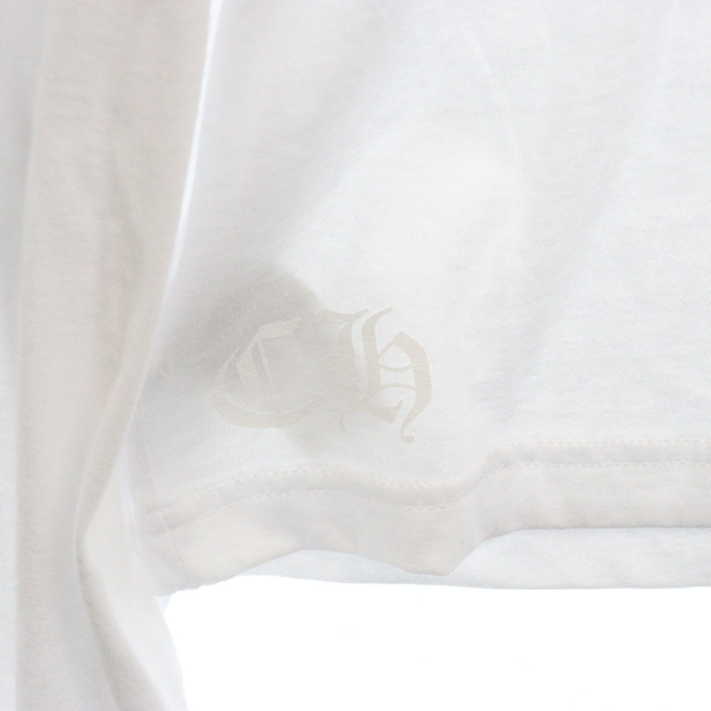 CHROME HEARTS(クロムハーツ) Neck Logo L/S Tee ネックロゴ プリント長袖Tシャツ カットソー ホワイト