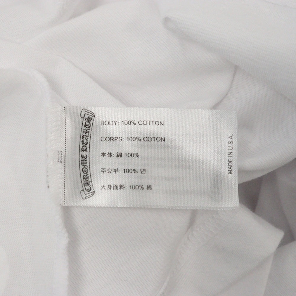 CHROME HEARTS(クロムハーツ) Neck Logo L/S Tee ネックロゴ プリント長袖Tシャツ カットソー ホワイト