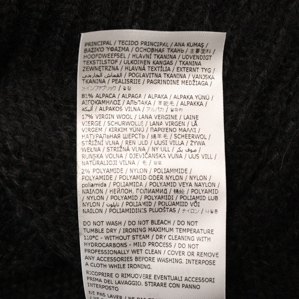 JIL SANDER(ジルサンダー) 24AW ALPACA MERINO WOOL KNITS Sweater J22GP0132 J14628 アルパカ メリノウール ニット セータースウェット ブラック