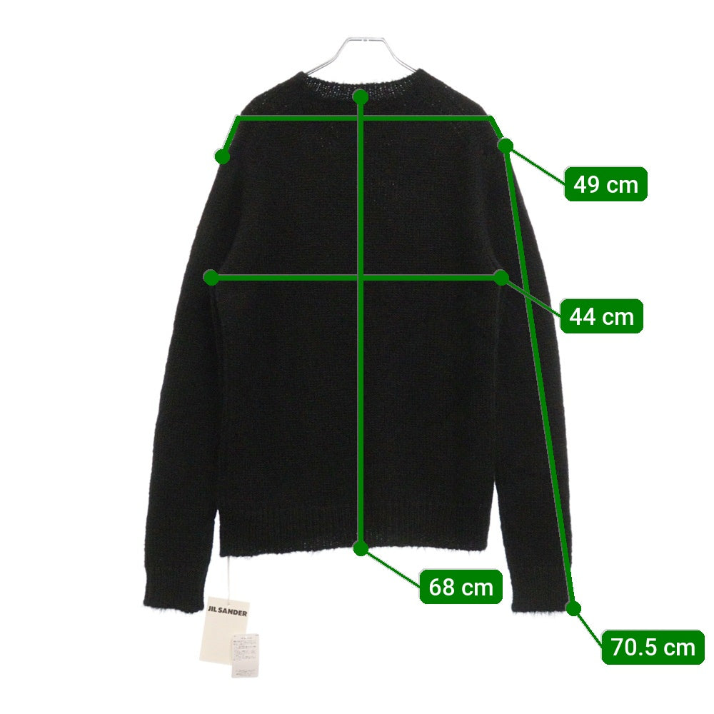 JIL SANDER(ジルサンダー) 24AW ALPACA MERINO WOOL KNITS Sweater J22GP0132 J14628 アルパカ メリノウール ニット セータースウェット ブラック