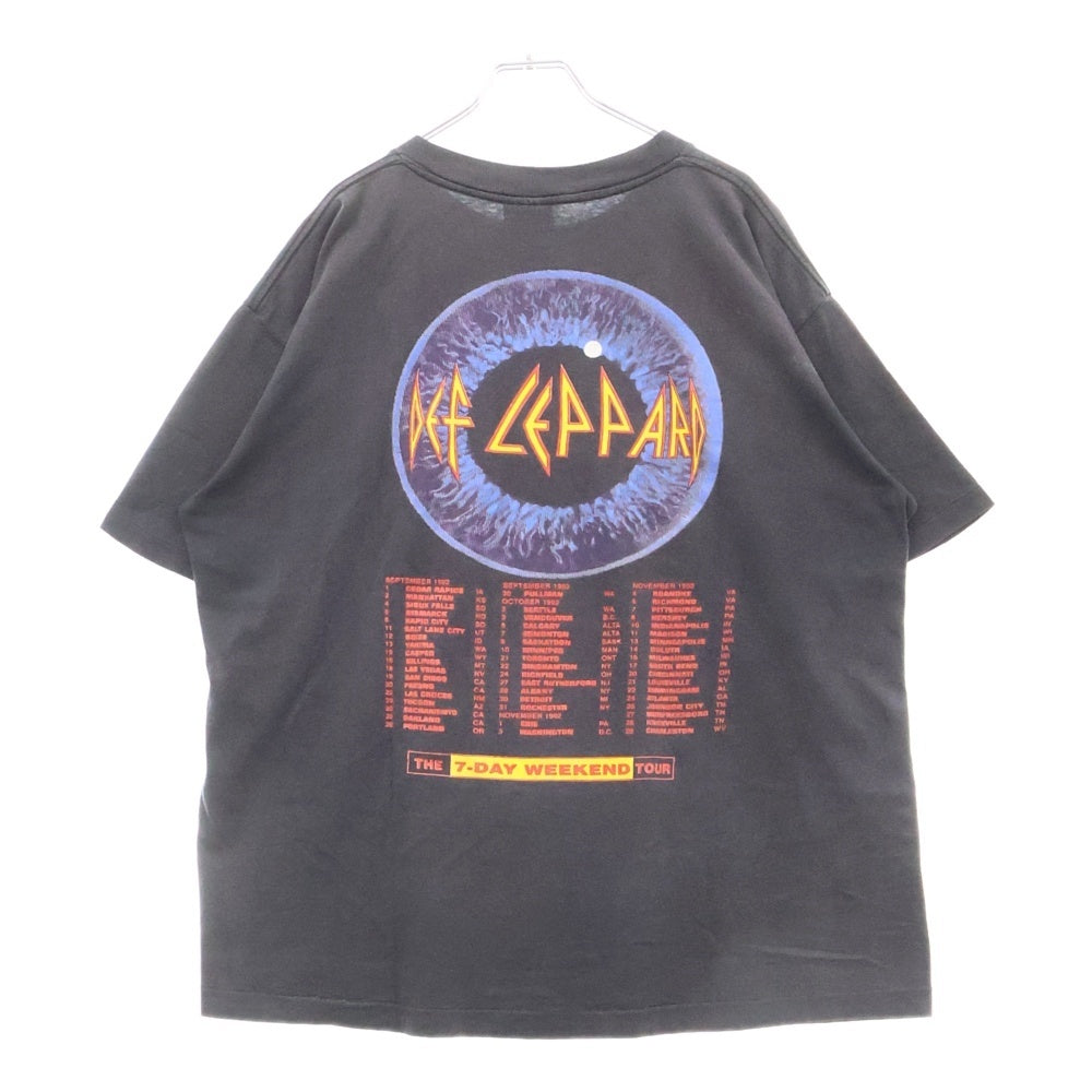 VINTAGE(ヴィンテージ) 90s DEF LEPPARD 1992 THE 7DAY WEEKEND デフパレード Tシャツ 半袖カットソー ブラック