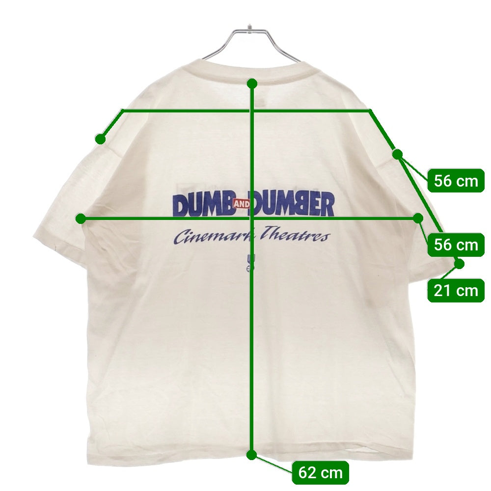 VINTAGE(ヴィンテージ) 90S Dumb and Dumber Jim Carrey ジム・キャリーはMr.ダマー 両面プリント 半袖Tシャツ ホワイト