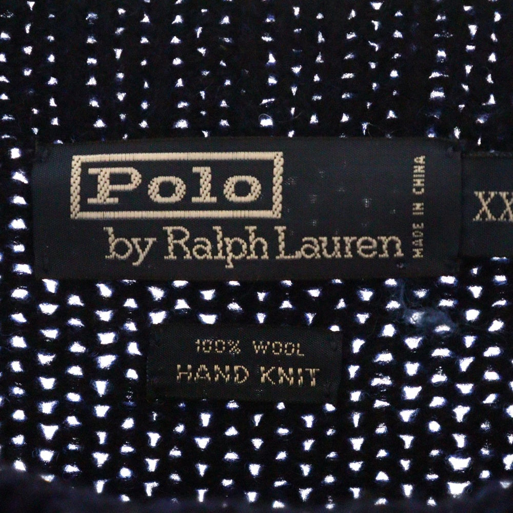 POLO RALPH LAUREN(ポロラルフローレン) 90s ONE STAR HAND KNIT ワンスター ハンドニット ネイビー