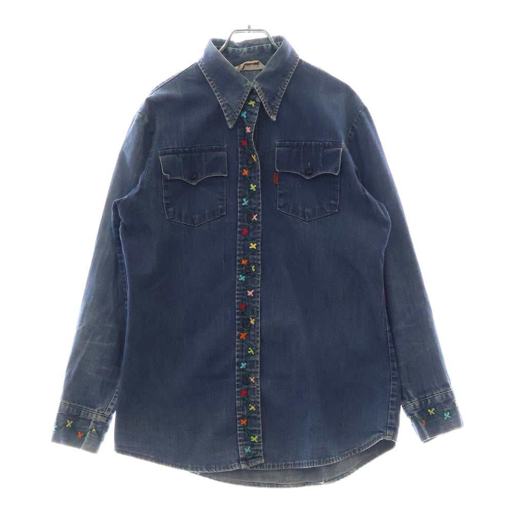 Levi's(リーバイス) 70s VINTAGE DENIM SHIRT スモールe 刺繍デニム長袖シャツ インディゴ