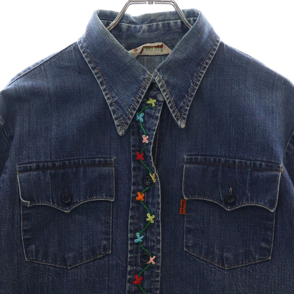 Levi's(リーバイス) 70s VINTAGE DENIM SHIRT スモールe 刺繍デニム長袖シャツ インディゴ