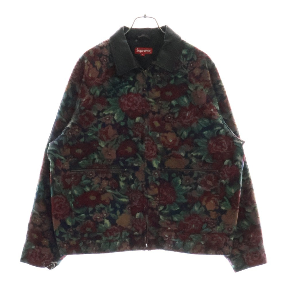 SUPREME(シュプリーム) 20AW Leather Collar Work Jacket レザーカラー フラワーワークジャケット マルチカラー