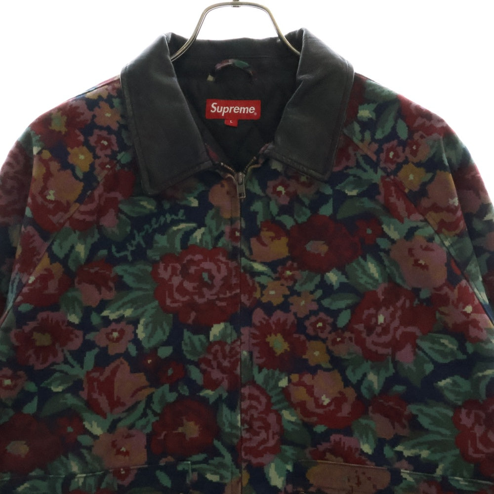 SUPREME(シュプリーム) 20AW Leather Collar Work Jacket レザーカラー フラワーワークジャケット マルチカラー