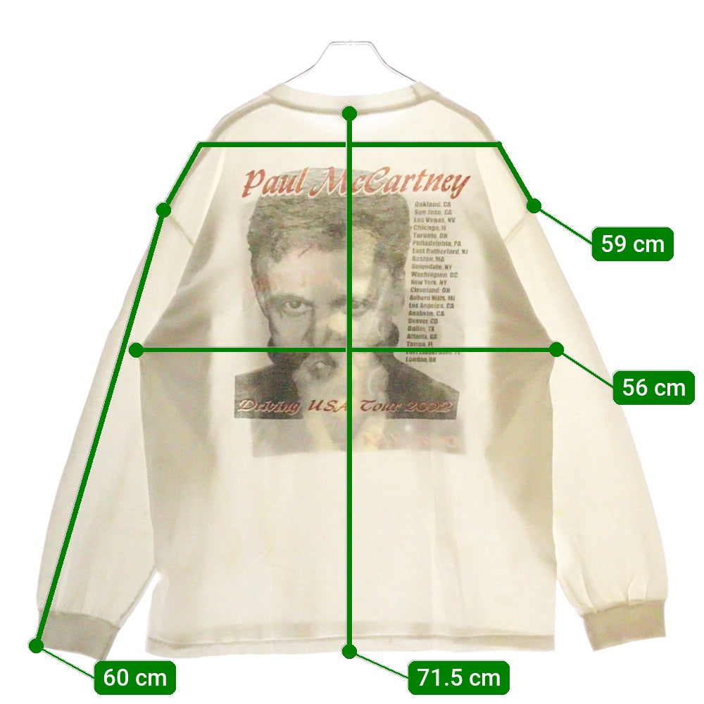 VINTAGE(ヴィンテージ) 00s THE BEATLES PAUL MCCARTNEY DRIVING USA TOUR 2002 L/S ビートルズ ポール マッカトニー Tシャツ 長袖カットソー ホワイト