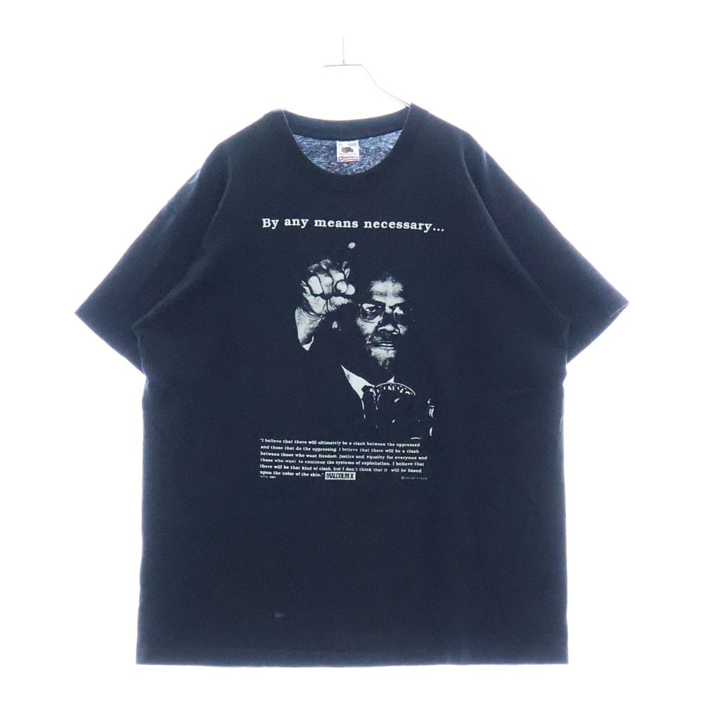 VINTAGE(ヴィンテージ) 90s Malcolm X TEE マルコムエックス フロントプリント半袖Tシャツ カットソー ブラック