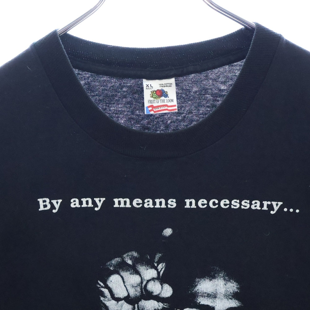 VINTAGE(ヴィンテージ) 90s Malcolm X TEE マルコムエックス フロントプリント半袖Tシャツ カットソー ブラック