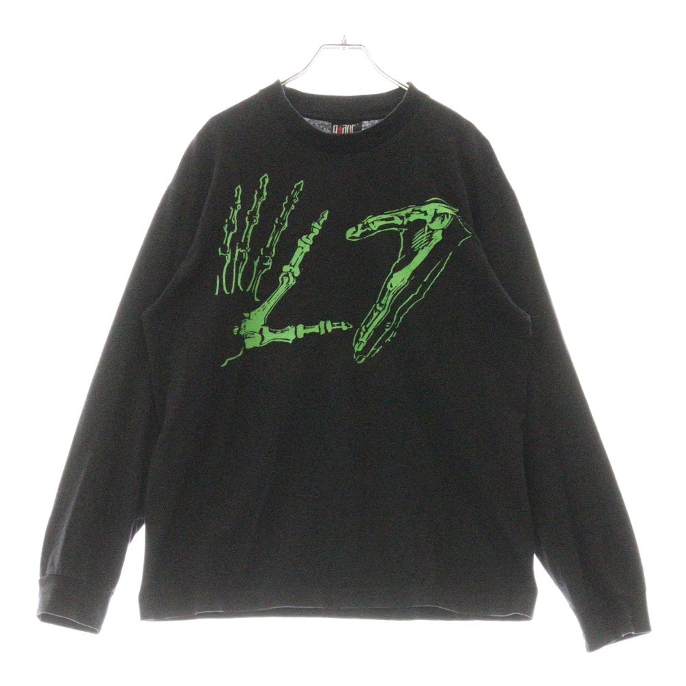VINTAGE(ヴィンテージ) 90s L7 BONE HAND SIGN LS エルセブン 両面プリント長袖Tシャツ 長袖カットソー ブラック