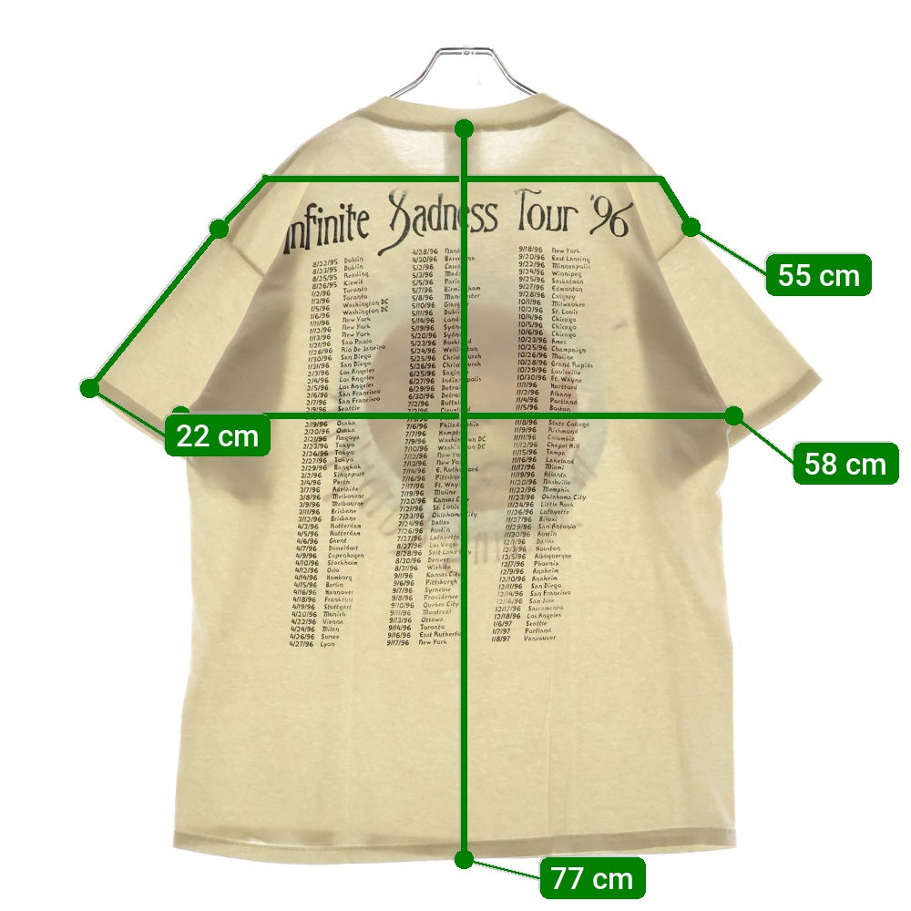 VINTAGE(ヴィンテージ) 90s THE SMASHING PUMPKINS INFINITE SADNESS TOUR '96 TEE スマッシング・パンプキンズ バンド両面プリント半袖Tシャツ カットソー ホワイト