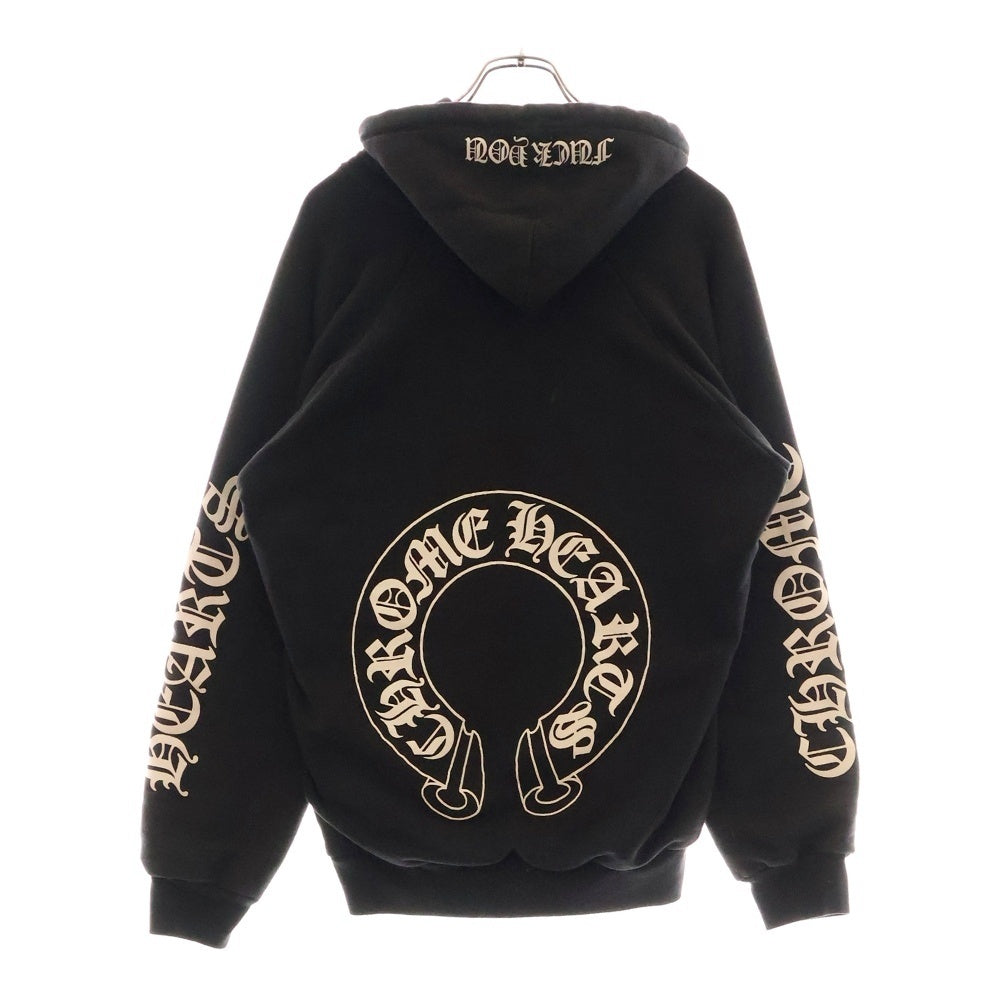 CHROME HEARTS(クロムハーツ) OLD Horseshoe Hoodie オールドモデル ホースシュー 袖プリント プルオーバー パーカー ブラック
