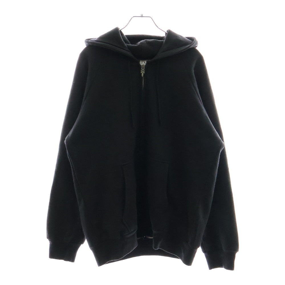 CHROME HEARTS(クロムハーツ) OLD ダガージップ スクロールラベルプリント サーマル裏地 ジップパーカー フーディー ブラック
