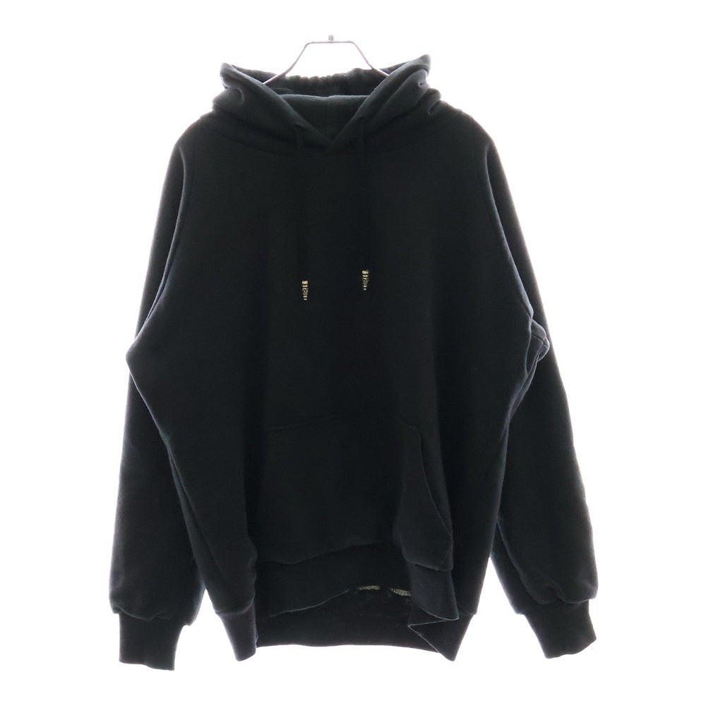 CHROME HEARTS(クロムハーツ) OLD SWTSHRT PLVR オールドモデル 袖フローラル ホースシュー サーマル裏地プルオーバーパーカーパーカー ブラック ボロチップ付き