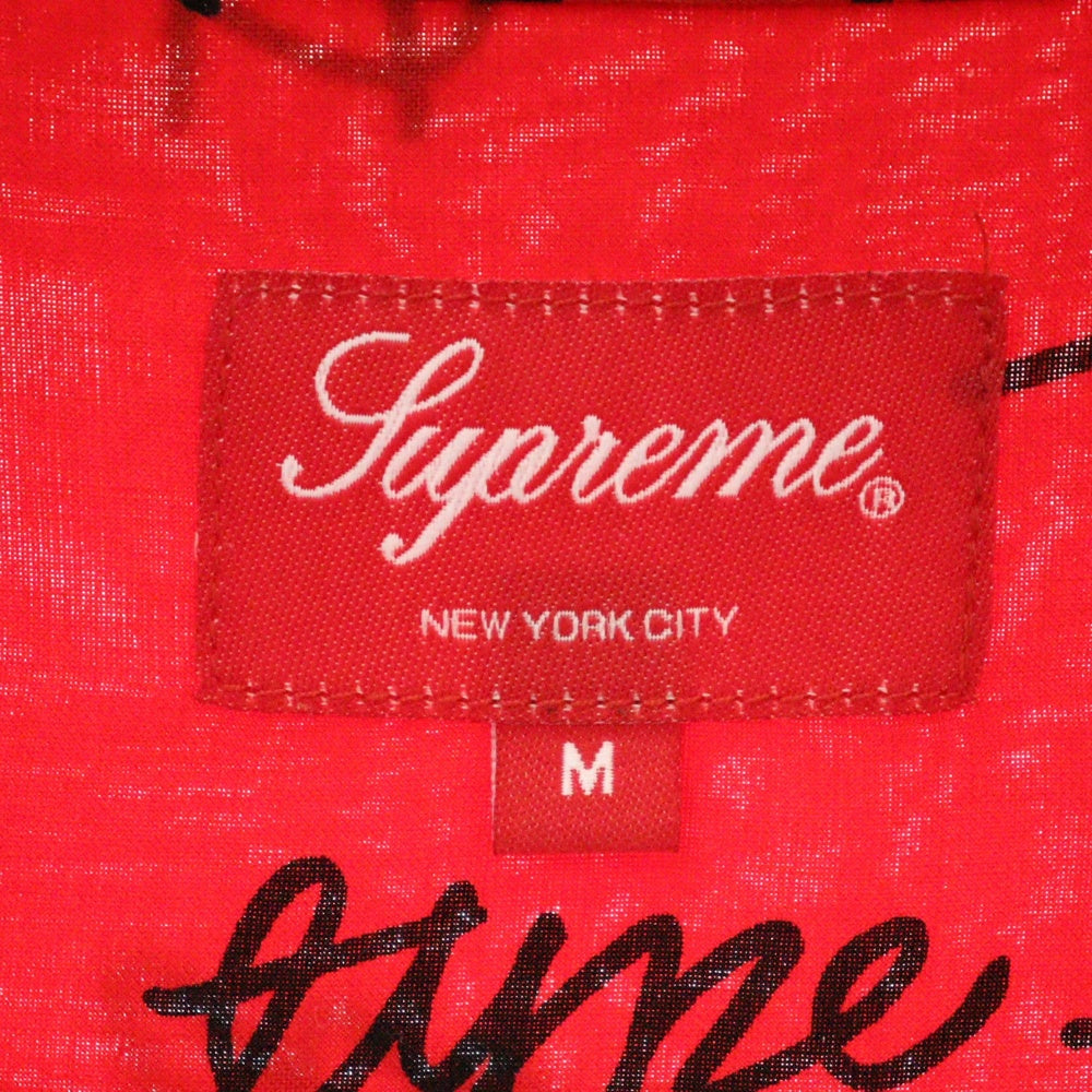 SUPREME(シュプリーム) 15SS Burroughs Rayon shirt バロウズ 総柄プリント レーヨン オープンカラー半袖シャツ レッド