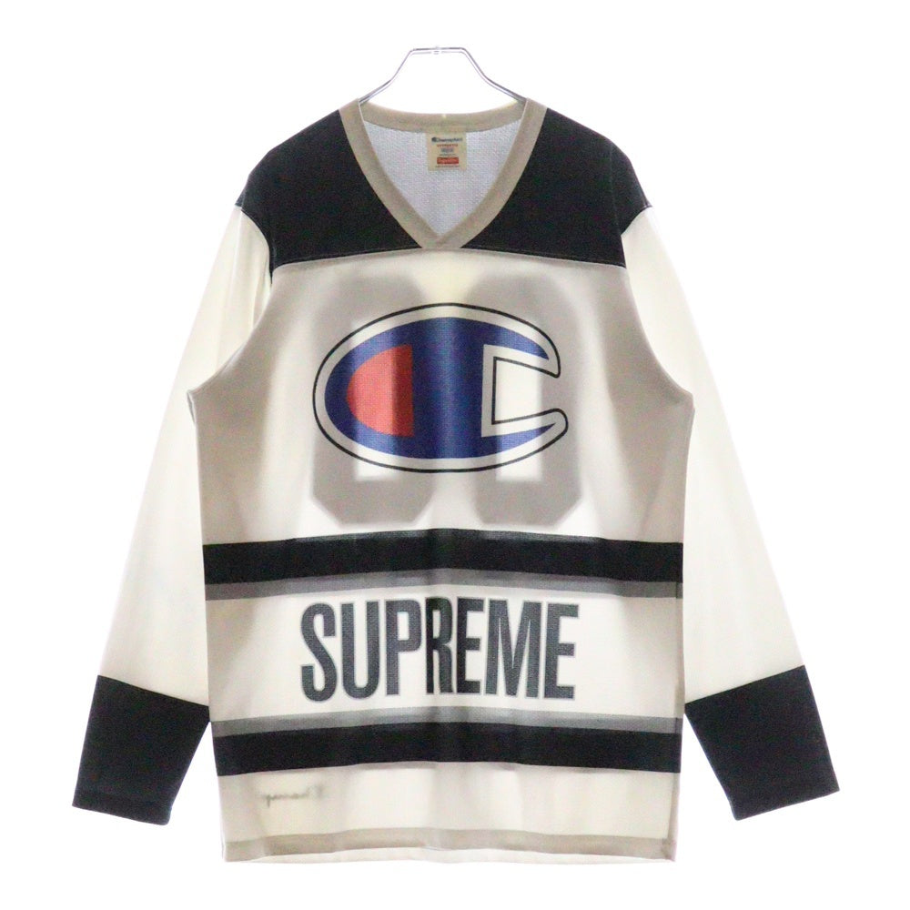 SUPREME(シュプリーム) 14SS × Champion Hockey Top チャンピオン ホッケー ロングスリーブ ゲームシャツ ホワイト