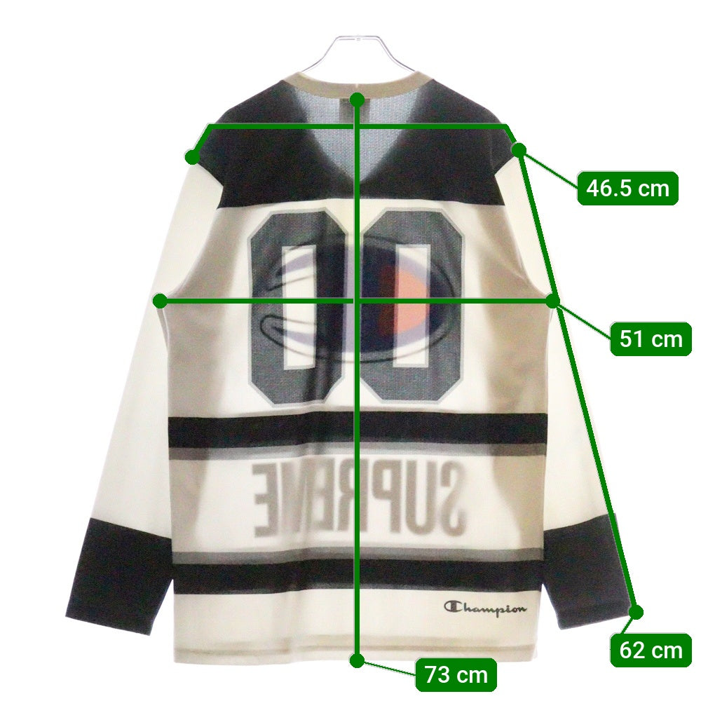 SUPREME(シュプリーム) 14SS × Champion Hockey Top チャンピオン ホッケー ロングスリーブ ゲームシャツ ホワイト
