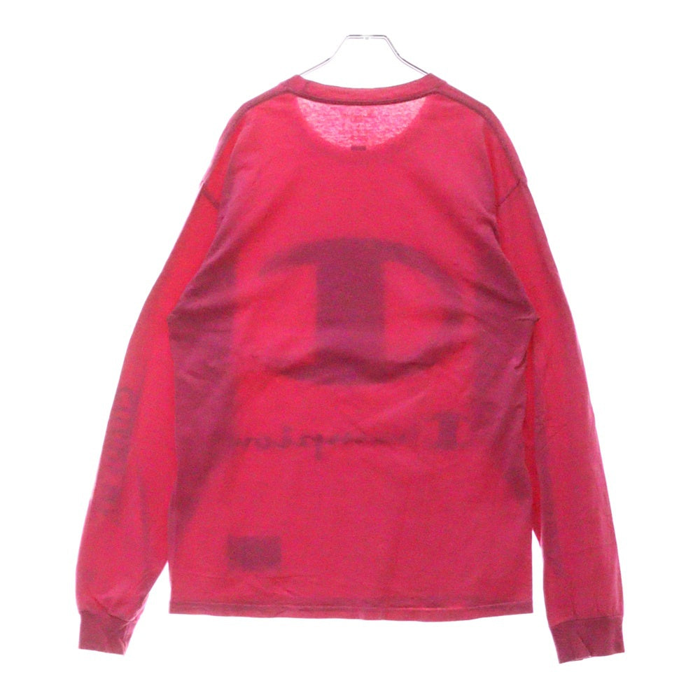 SUPREME(シュプリーム) 17SS × Champion L/S Tee チャンピオン ロゴプリント ロングスリーブ長袖Tシャツ ピンク