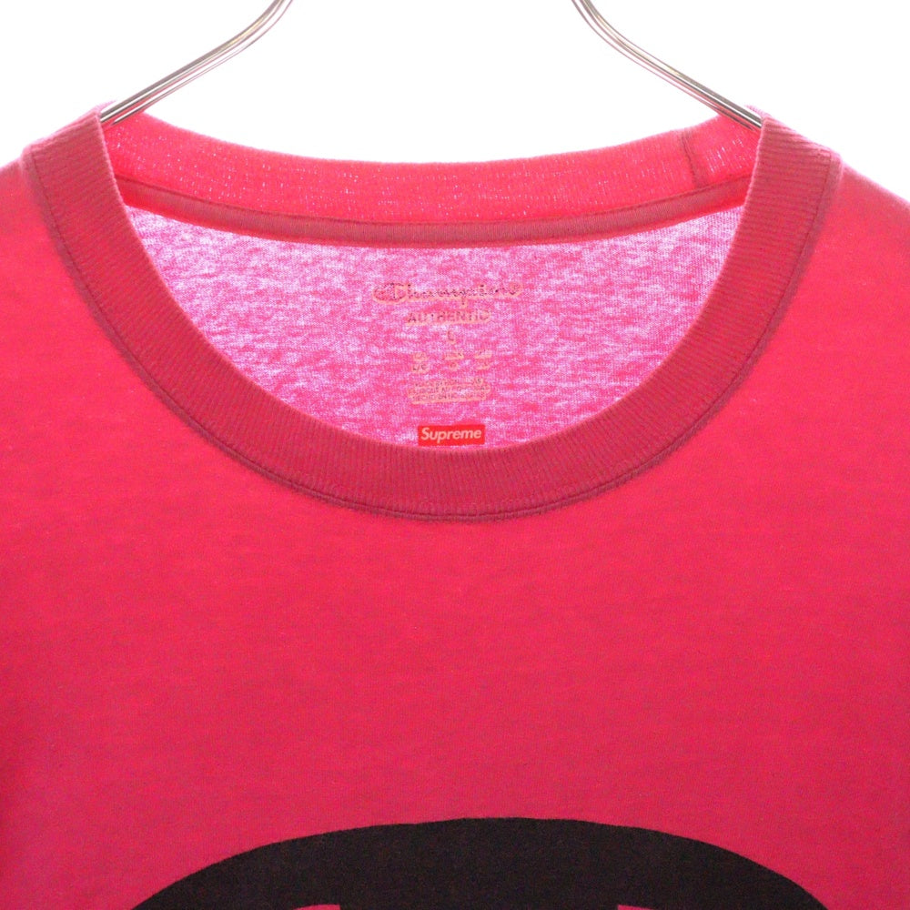 SUPREME(シュプリーム) 17SS × Champion L/S Tee チャンピオン ロゴプリント ロングスリーブ長袖Tシャツ ピンク