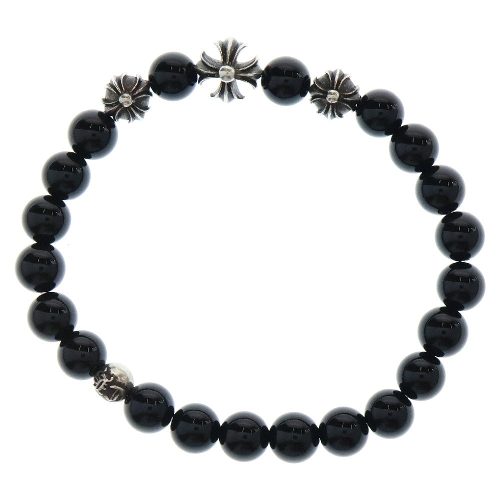 CHROME HEARTS(クロムハーツ) 8mm BEAD ビーズブレスレット ブラック/シルバー