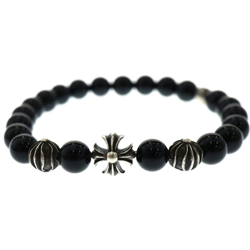 CHROME HEARTS(クロムハーツ) 8mm BEAD ビーズブレスレット ブラック/シルバー