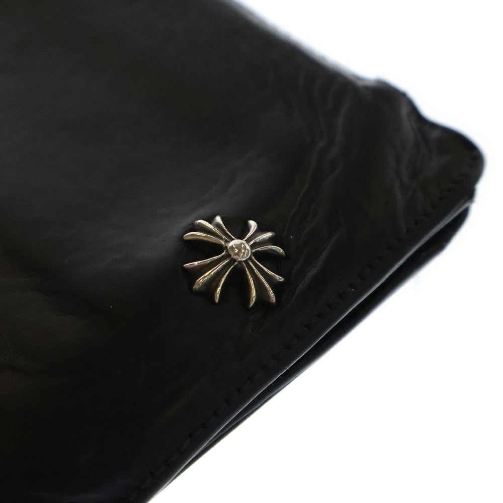 CHROME HEARTS(クロムハーツ) OLD 1SNAP 1スナップ クロスボタン レザーウォレット 2つ折り 財布 ブラック