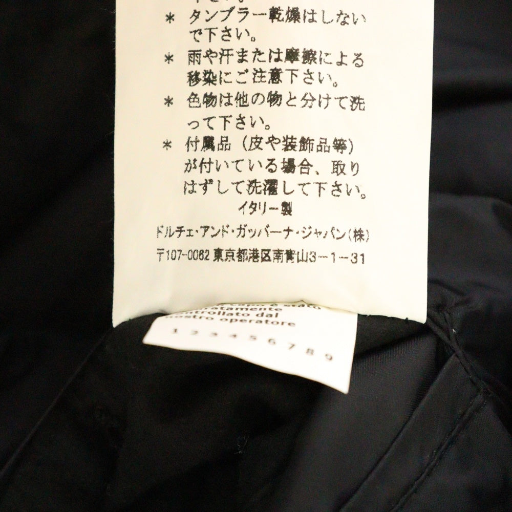 DOLCE & GABBANA(ドルチェアンドガッバーナ) 03AW ジップデザイン デタッチャブル 中綿ジップアップジャケット ブラック