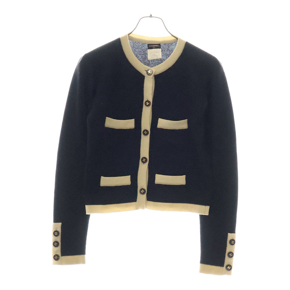 CHANEL(シャネル) 95A VINTAGE PO5424W02250 ココマークボタン バイカラー アンサンブルニット カーディガン ブラック/ホワイト レディース
