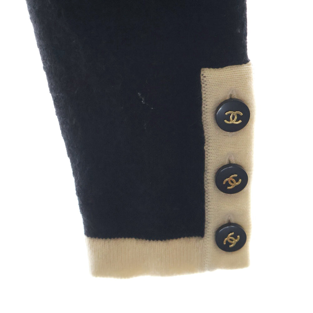 CHANEL(シャネル) 95A VINTAGE PO5424W02250 ココマークボタン バイカラー アンサンブルニット カーディガン ブラック/ホワイト レディース