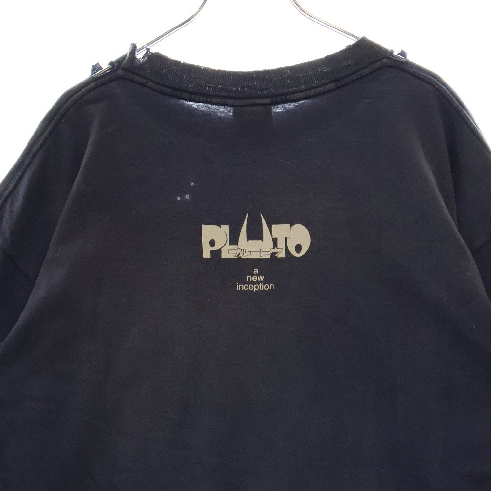 SAINT MICHAEL(セントマイケル) 24AW × PLUTO プルートゥ ダメージ加工 グラフィックプリント 半袖Tシャツ ネイビー SM-YS1-0000-C29