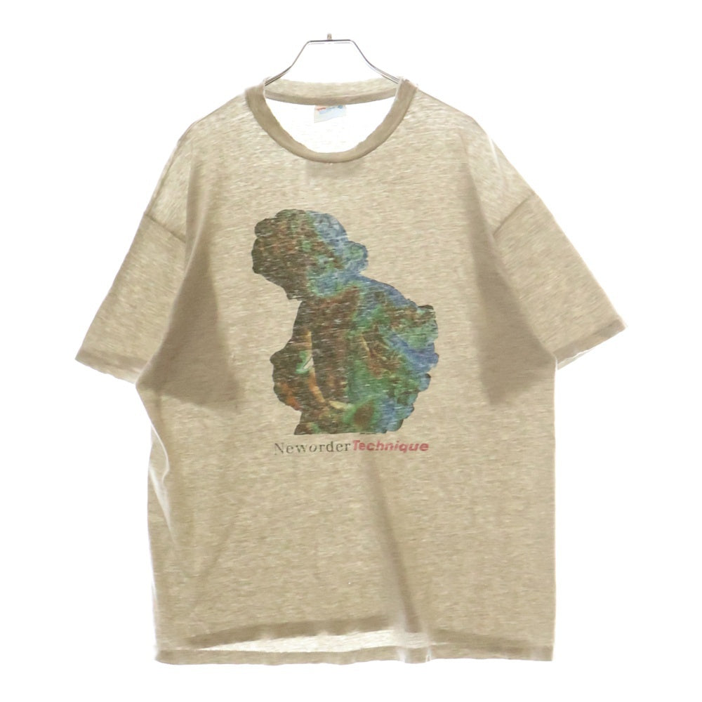 VINTAGE(ヴィンテージ) 90s New Order Technique TEE ニューオーダー フロントプリント半袖Tシャツ カットソー グレー
