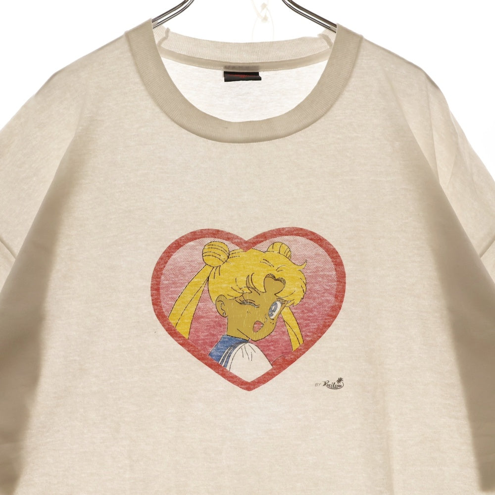 VINTAGE(ヴィンテージ) 90s SAILOR MOON セーラームーン 月野うさぎ ハート プリント Tシャツ 半袖カットソー ホワイト