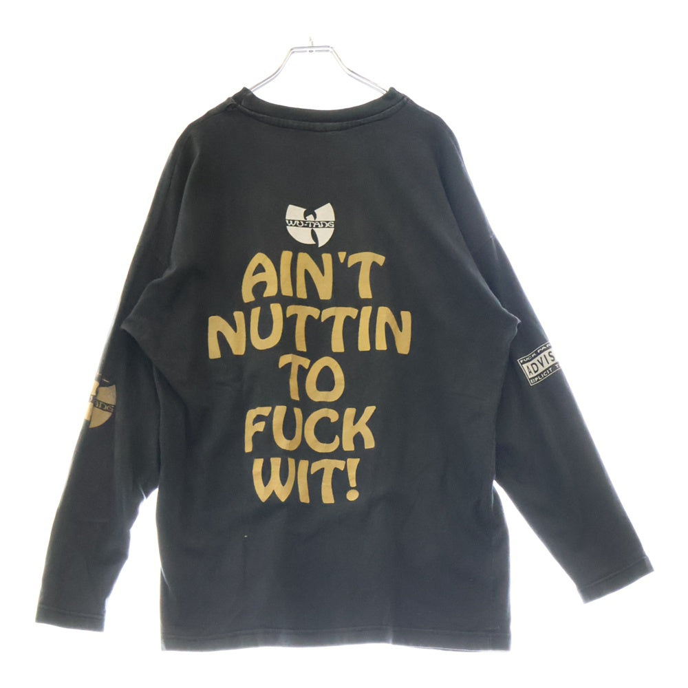 VINTAGE(ヴィンテージ) 90s WU-TANG CLAN AIN'T NUTTIN TO FUCK WIT! PYRAMID Tシャツ 長袖カットソー ブラック